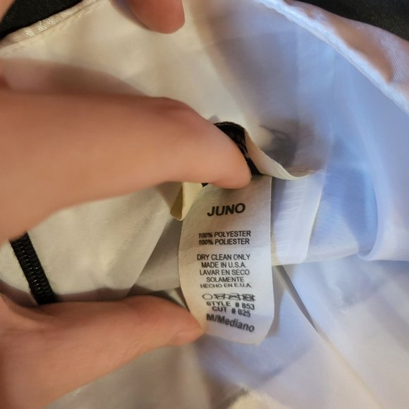 Juno Dress Collection Strapless Black and White Dress - Picture 4 of 4